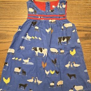 Baby Boden Blue Cord Farm Dress Pinnie - Size 18-24 - cute for Easter or Spring.